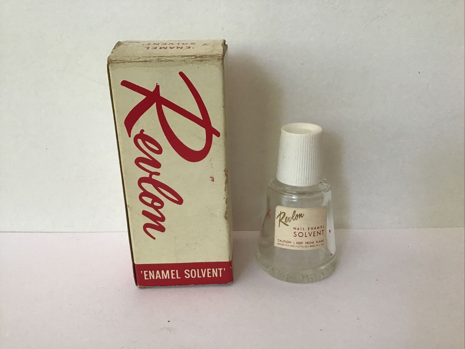 VTG 40's 50's Revlon Nail Polish in Original Box - Enamel Solvent - Movie Prop