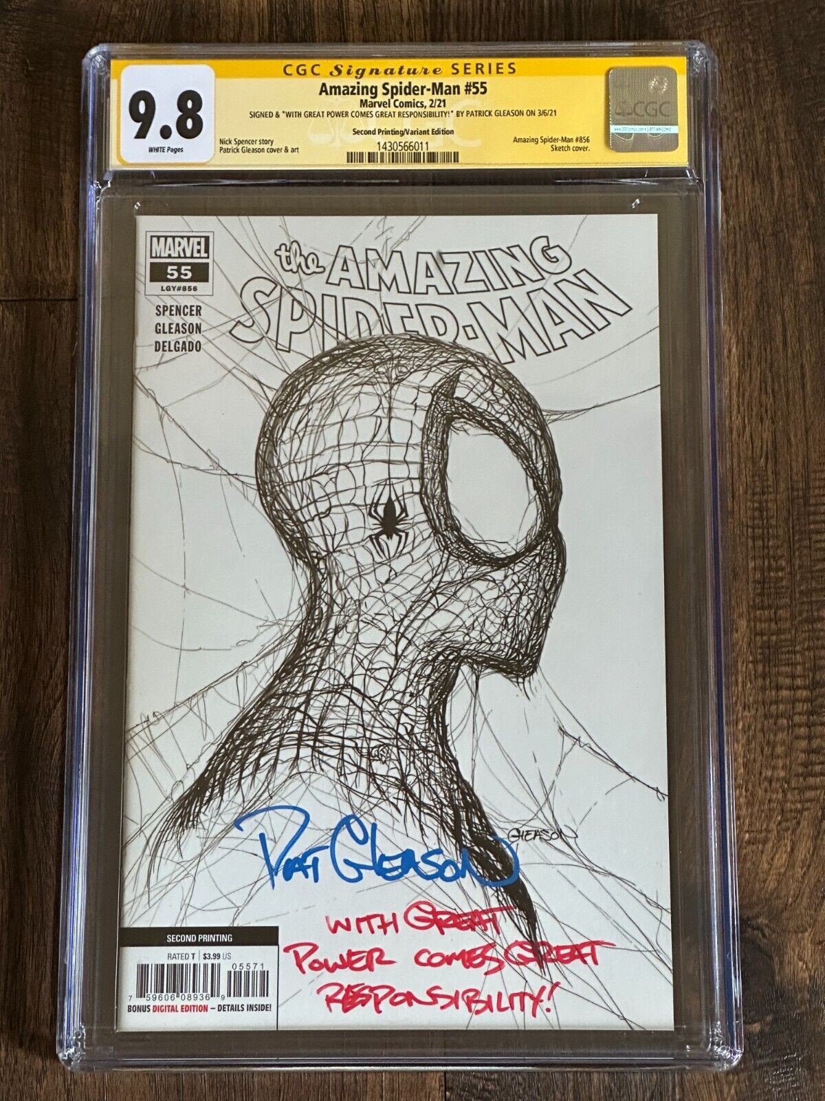 Amazing Spider-Man #55 (2021) Patrick Gleason Autograph CGC SS 9.8 White Pages