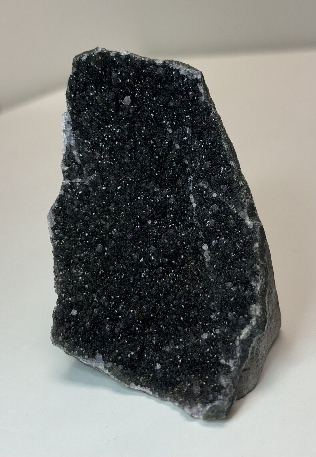 Black Amethyst AAA Druze Cluster Geode Sugar Quartz Cut Base Uruguay