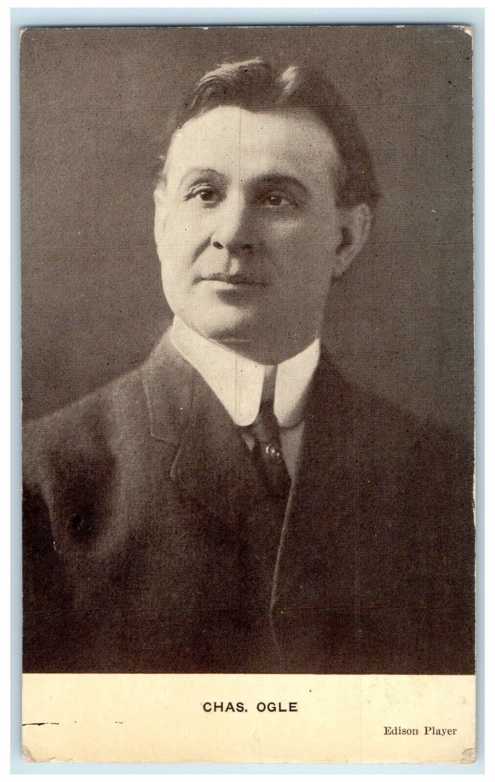 c1910's Chas Ogle Edison Player Actor Vaudville Studio Portrait Antique Postcard