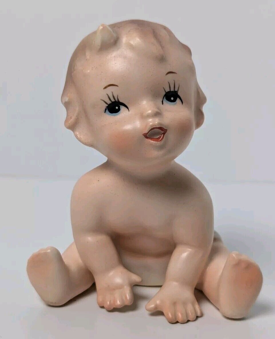 Vintage Napcoware Napco Bisque Baby Sitting Figurine Nursery Kitschy C-4909/S