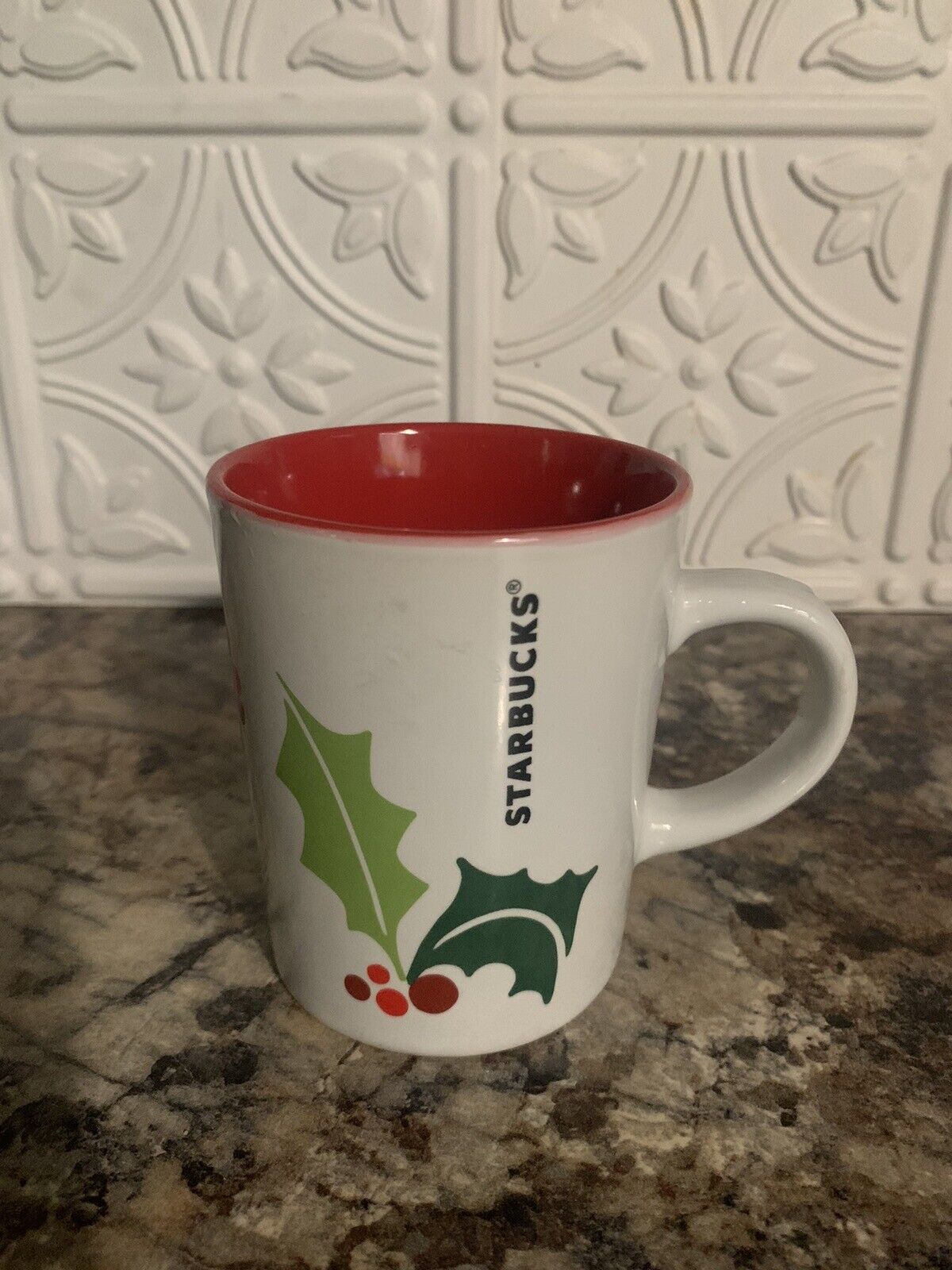 Starbucks Holiday Mug - Holly Berries Christmas 9oz. Coffee Tea Mug Cup (2011)