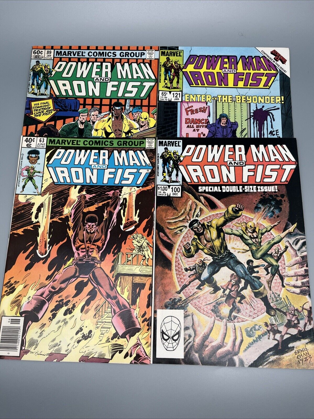 Power Man and Iron Fist Issues #63, #89, #100, #121 VF NM Bagged & Boarded