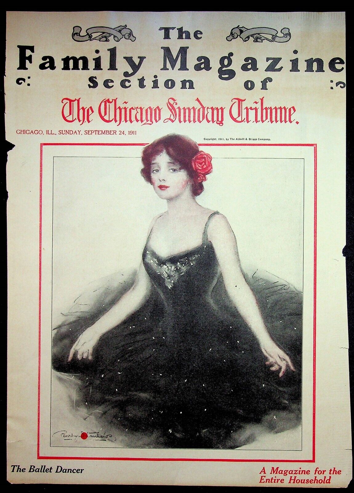 Penrhyn Stanlaws COVER ONLY Chicago Sunday Magazine Sept 24 1911 Ballet Dancer