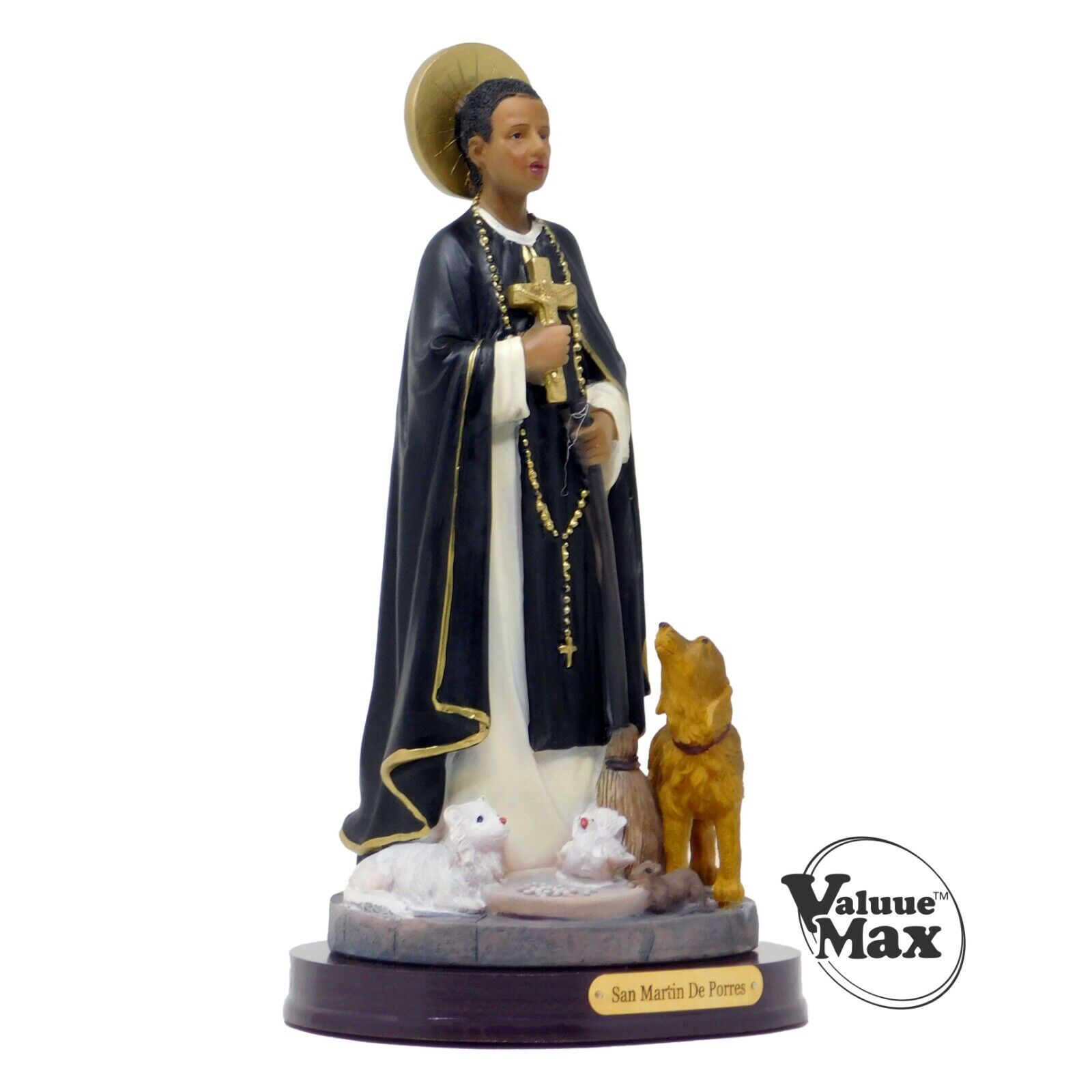 ValuueMax™ Saint Martin of Porres Statue, Finely Detailed Resin, 8 Inch Tall