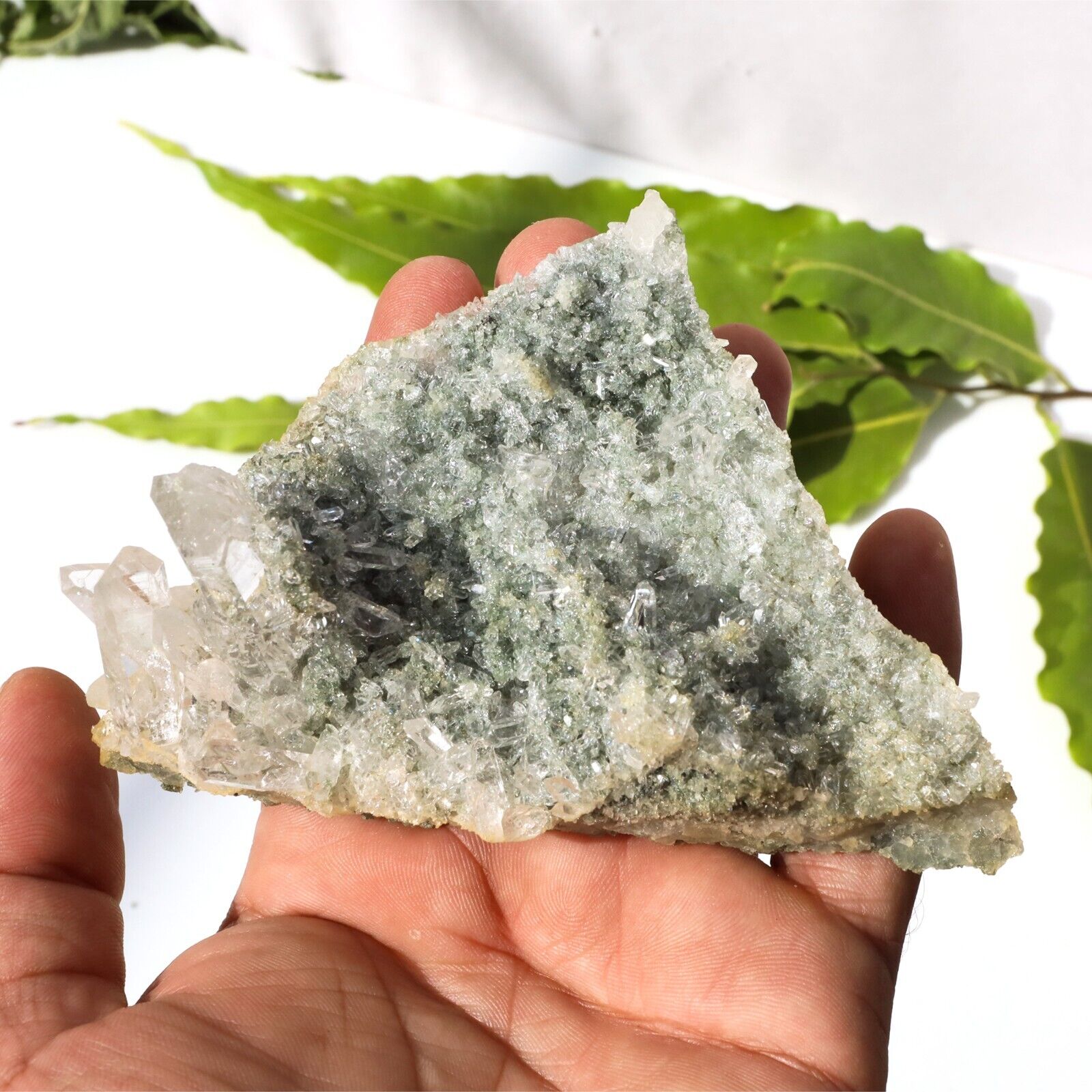 AAA+ Natural Green Himalayan Quartz Minerals 220g Healing Manihar Crystal Stone