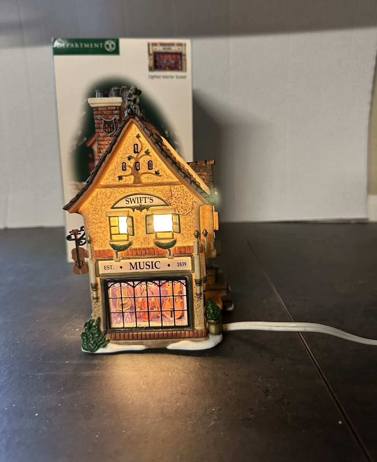 Swifts Stringed Instruments Dept 56 Dickens Village Lighted Up House 58753