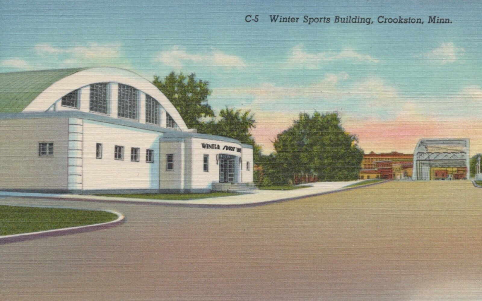 Winter Sports Building - Crookston, Minnesota - unposted RPPC