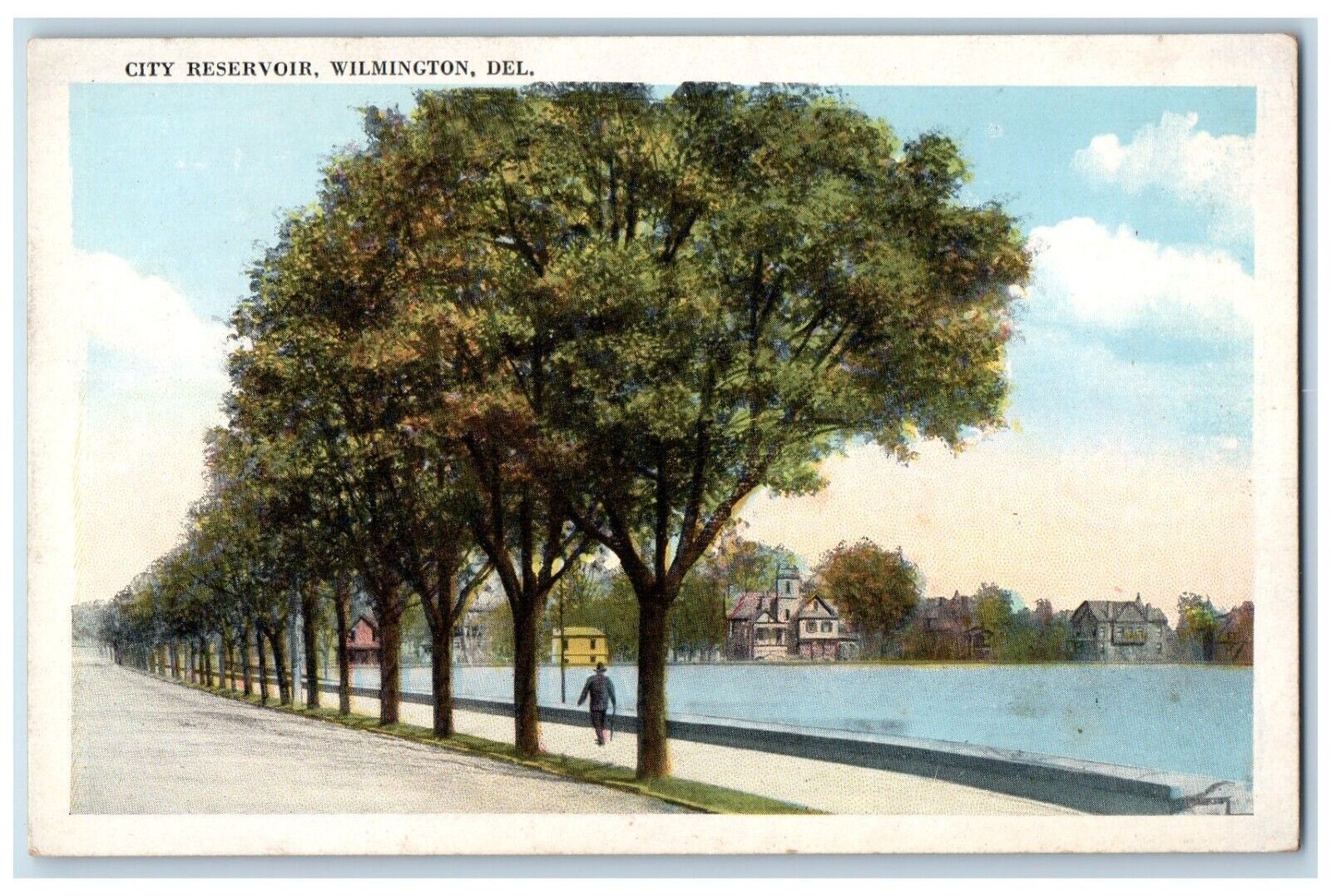 c1910 Scenic View City Reservoir Wilmington Delaware DE Vintage Antique Postcard