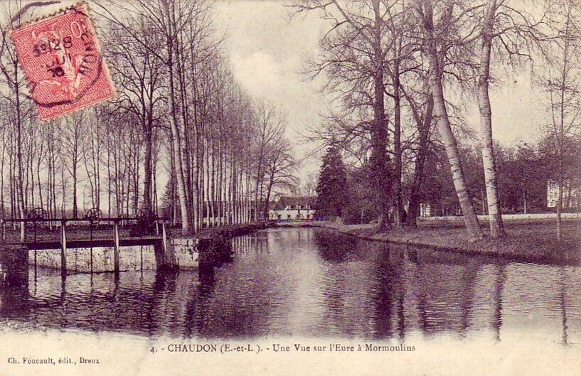 CPA 28 EURE & LOIR Env. Dreux Maintenon CAUDON view of the Eure in MORMOULINS 1905