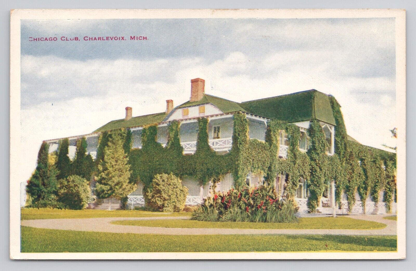 Postcard Chicago Club Charlevoix Michigan