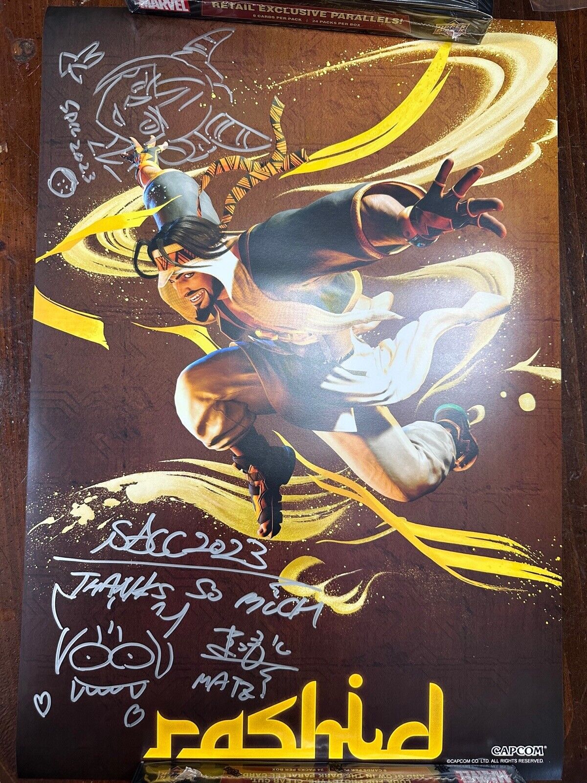 SDCC 2023 EXCLUSIVE Udon Street Fighter 6 Signed Sketch Rashid Poster Matsumoto