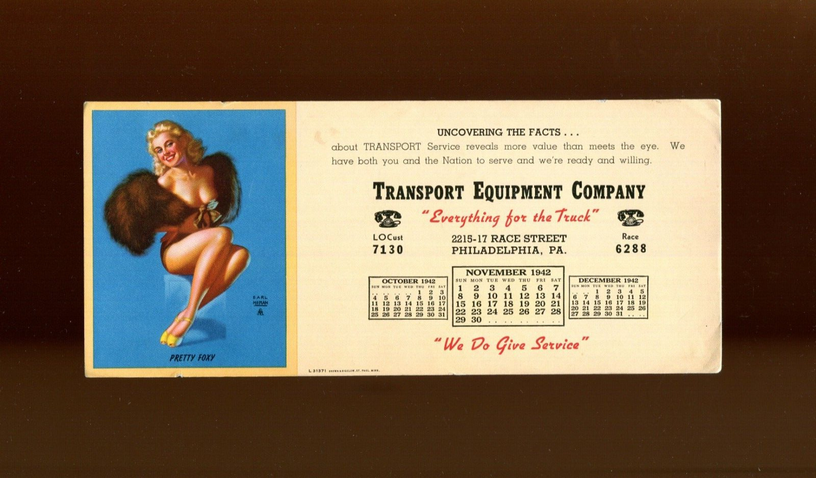 1942 Vintage Advertising Ink Blotters/ Earl Morgan/ Transport Equipment Company