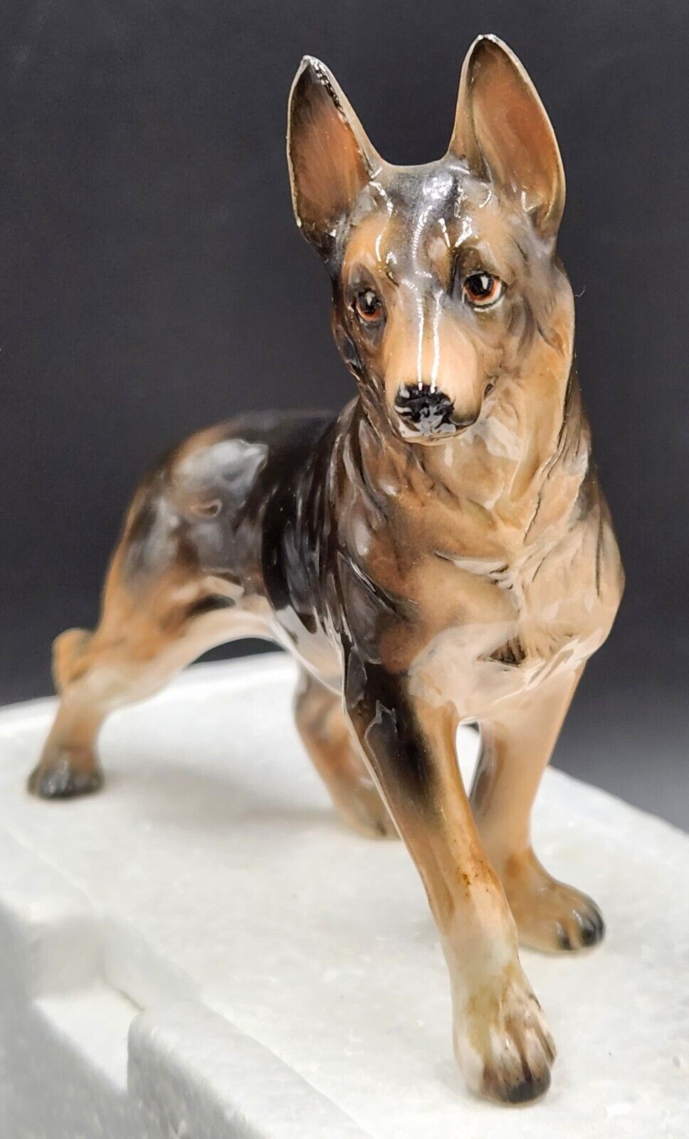 Vintage German Shepherd Dog Figurine Porcelain Japan 
