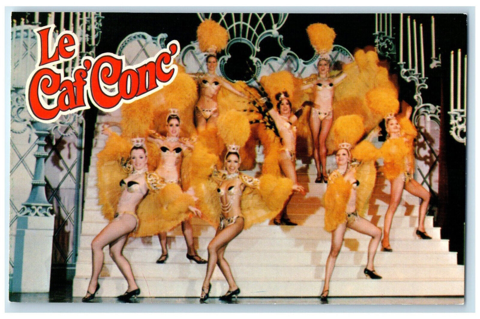 c1950's Le Caf Conc Montreal Gay Nineties Dancers Quebec Canada Postcard