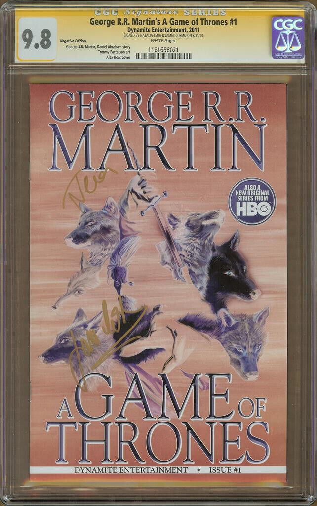 George R.R. Martin's A Game of Thrones #1 Negative Edition CGC 9.8 SS TENA COSMO