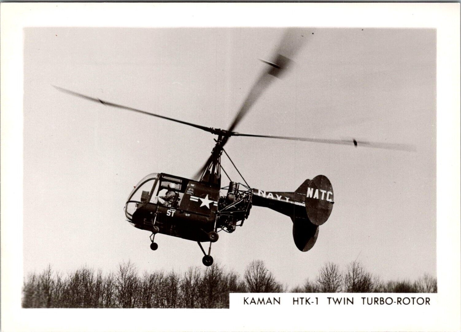Vintage Aircraft Photo Postcard - KAMAN HTK-1 TWIN TURBO-ROTOR Helicopter