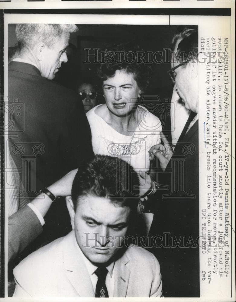 1960 Media Photo Miami Fla Dennis Whitney in Dade Co Court after jury found him