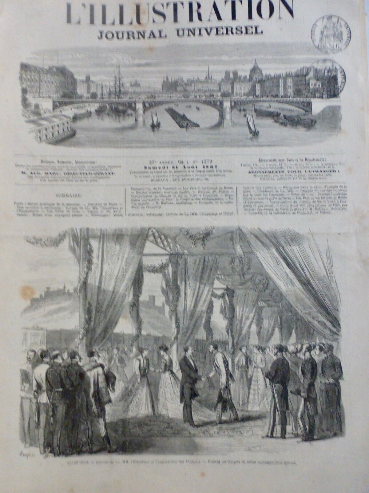1860 1865 EMPEROR NNAPOLEON III EMPRESS EUGENICS 19 OLD NEWSPAPERS