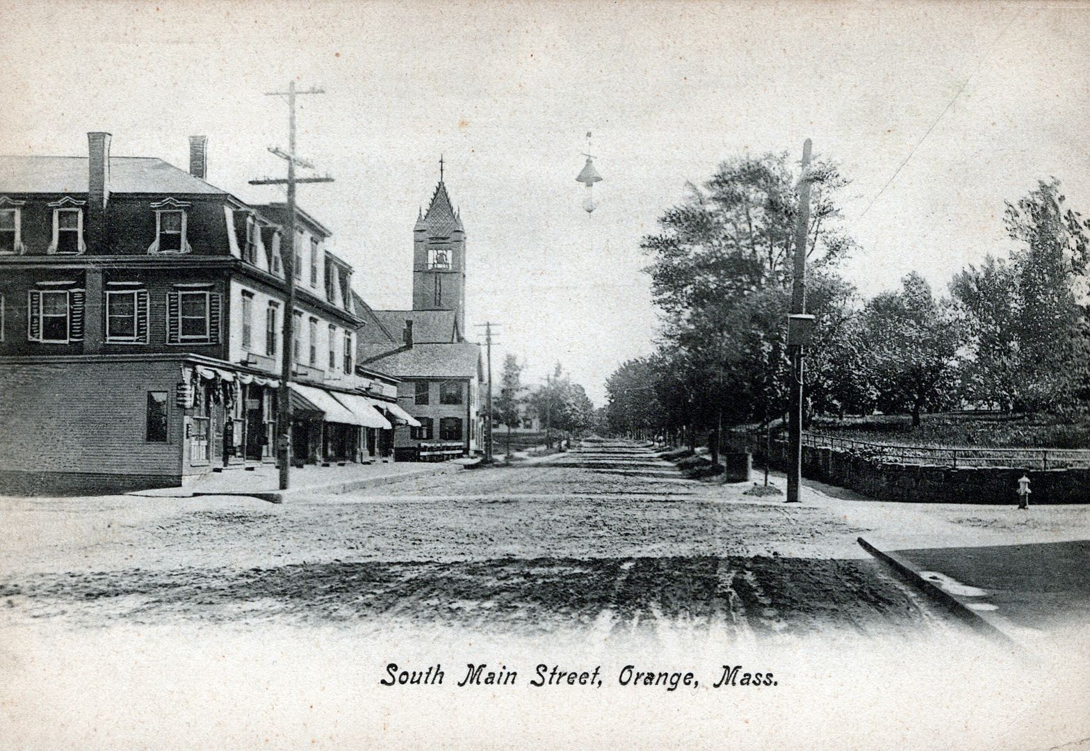 ORANGE MA - South Main Street Postcard - udb (pre 1908)