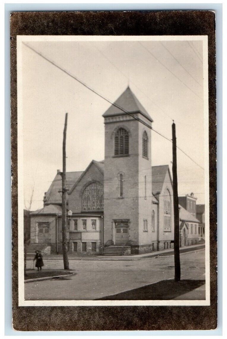 c1918 First Methodist Church View Corry Pennsylvania PA RPPC Photo Postcard