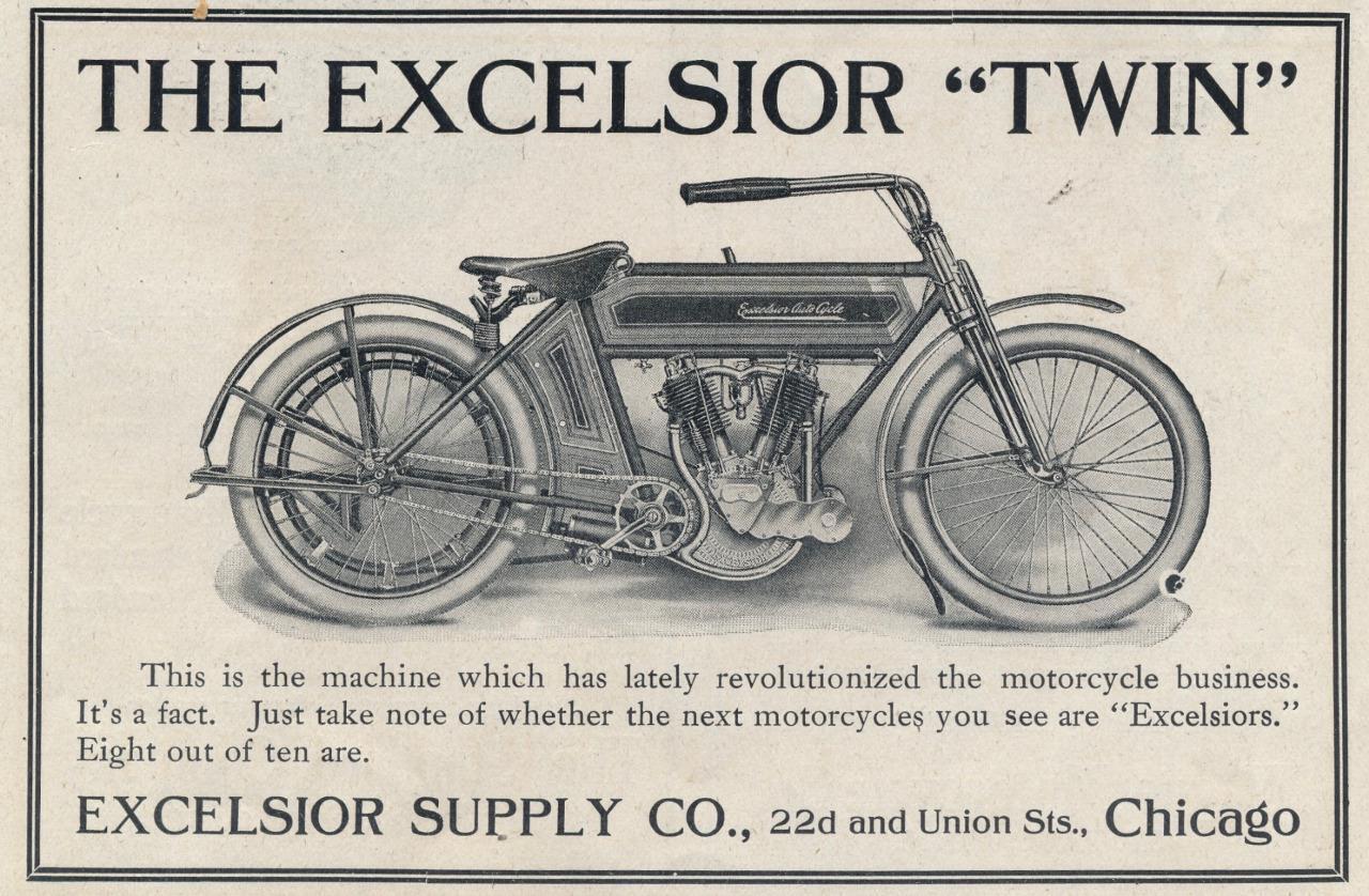Magazine Ad - 1911 - Excelsior Motorcycles - Chicago, IL