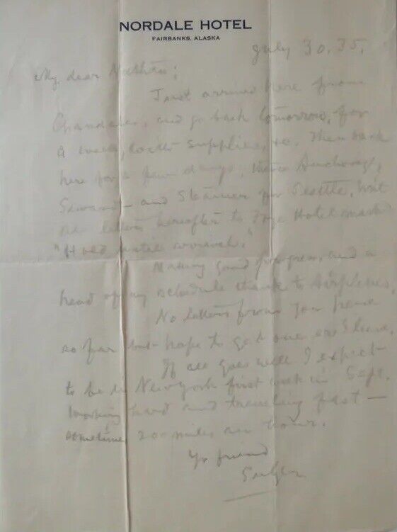 “Impeached Governor of NY” William Sulzer Hand Written Letter JG Autographs COA