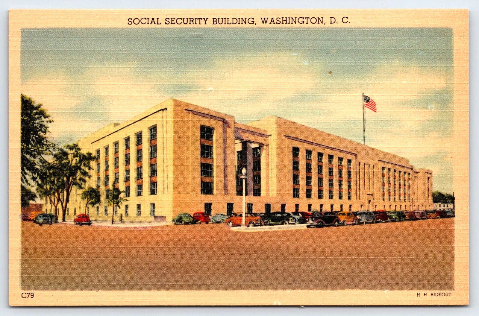 Original Old Vintage Antique Postcard Social Security Building Washington, D.C.