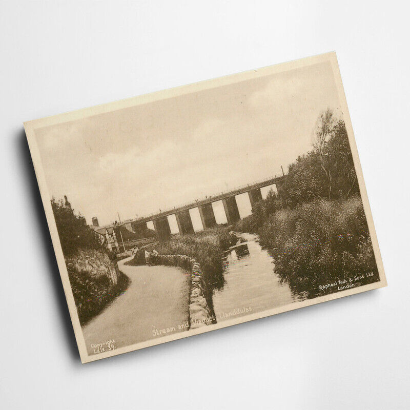 A6 PRINT - Vintage Wales - Stream and Viaduct, Llanddulas