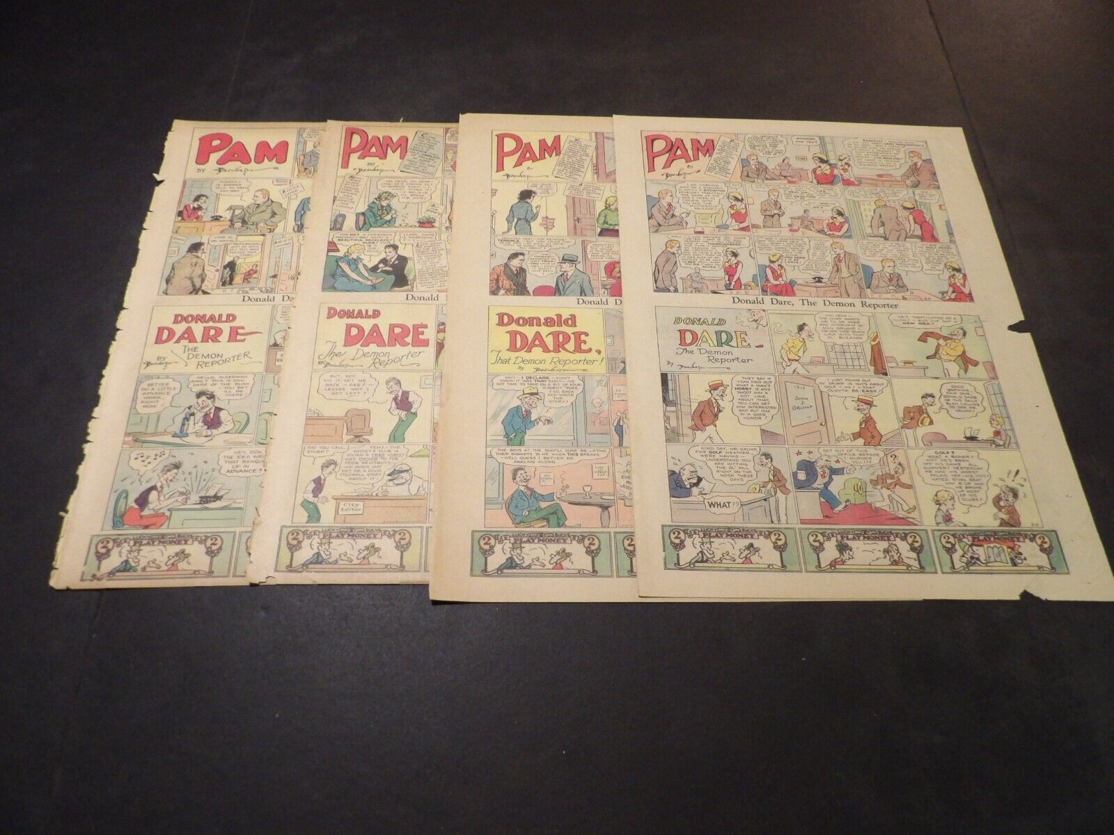 Pam/Donald Dare by AW Brewerton - 1934-35 - 4 Tab-Size Sundays