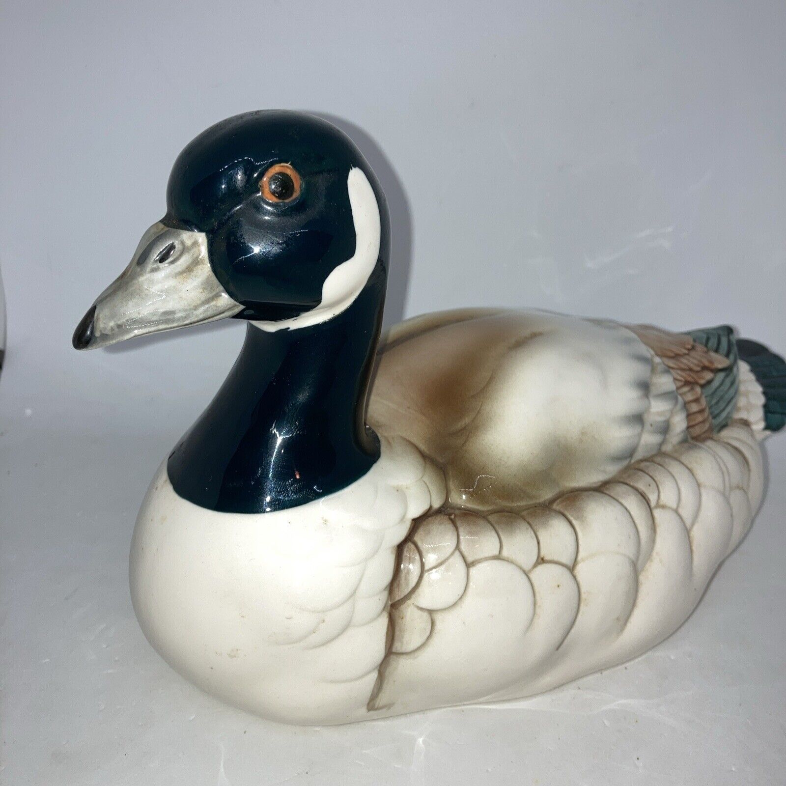 Andrea by Sadek Porcelain Ceramic Hand Painted Mallard Duck Figurine Large 12\