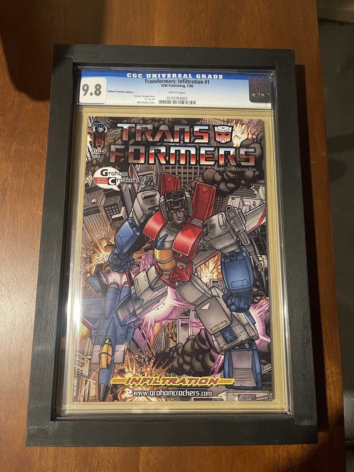 Transformers Infiltration #1 Roche Graham Crackers Variant IDW CGC 9.8 Framed