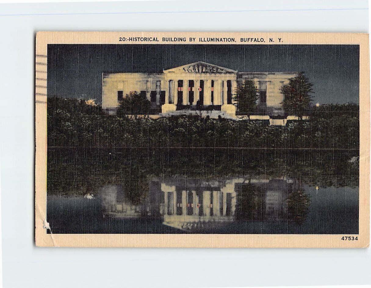 Postcard Historical Building by Illumination Buffalo New York USA