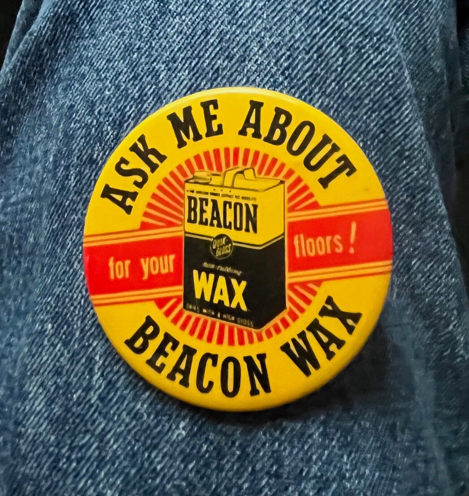 1940\'s/50\'s Ask Me About Beacon Wax For Your Floors 2 1/2\