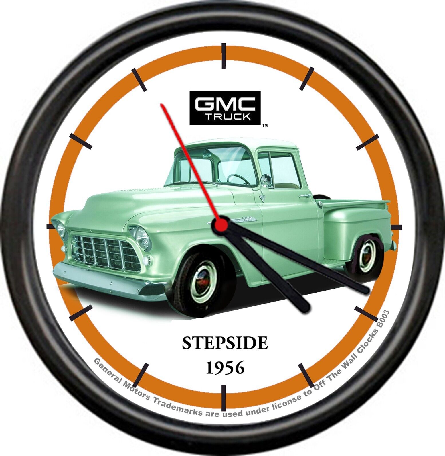 Licensed 1956 GMC Light Green Stepside Pickup Truck General Motors Wall Clock