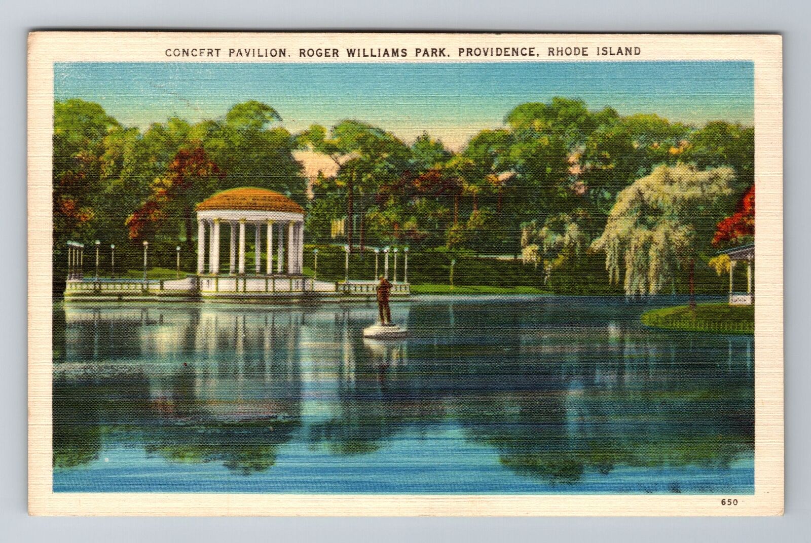 Providence, RI-Rhode Island, Concert Pavilion Williams Park, Vintage Postcard