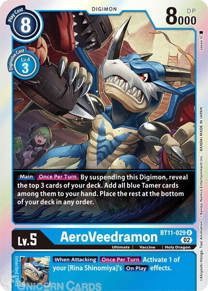 BT11-029 AeroVeedramon :: Rare :: BT11: Dimensional Phase :: Mint Digimon Card