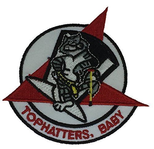 USN NAVY VF-14 TOPHATTERS BABY STRIKE FIGHTER SQUADRON PATCH OLDEST BOLDEST