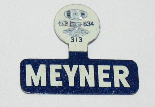 New Jersey Governor Meyner Presidential Political Bend Button Pin NOS New 1960s