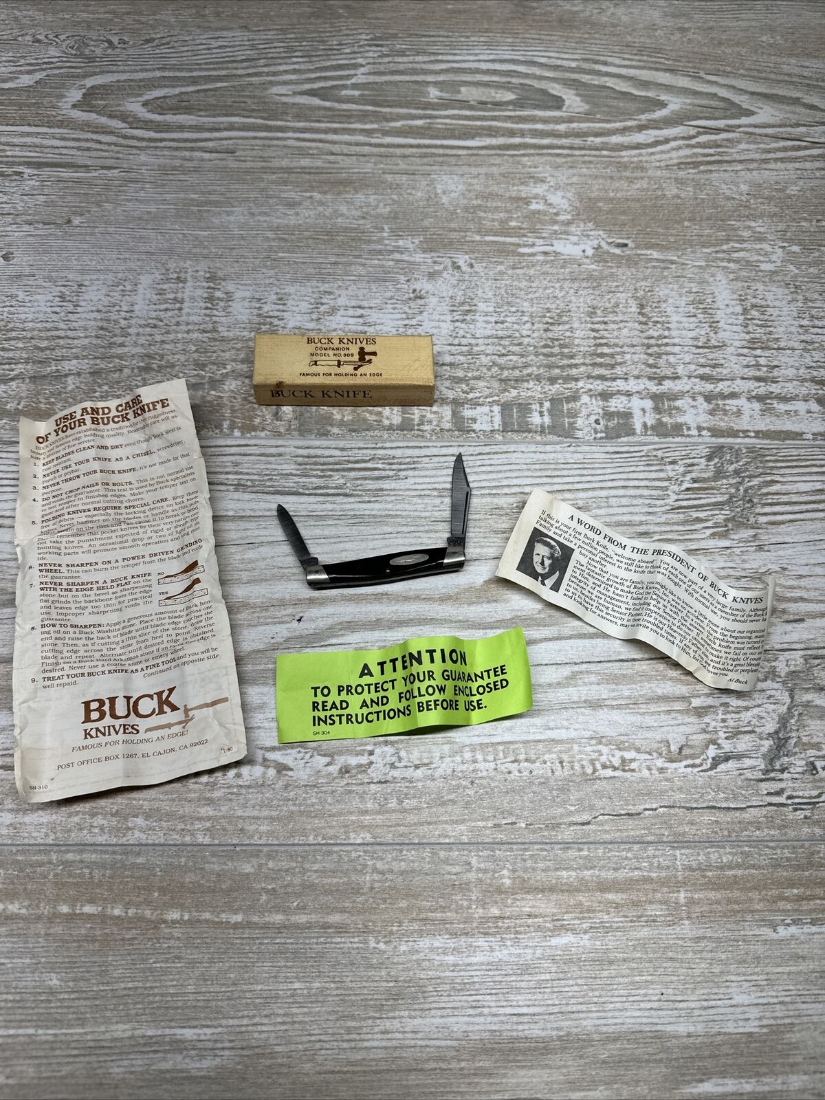 Vintage Buck No 309 Companion Pocket Knife Brand New Old Stock RARE