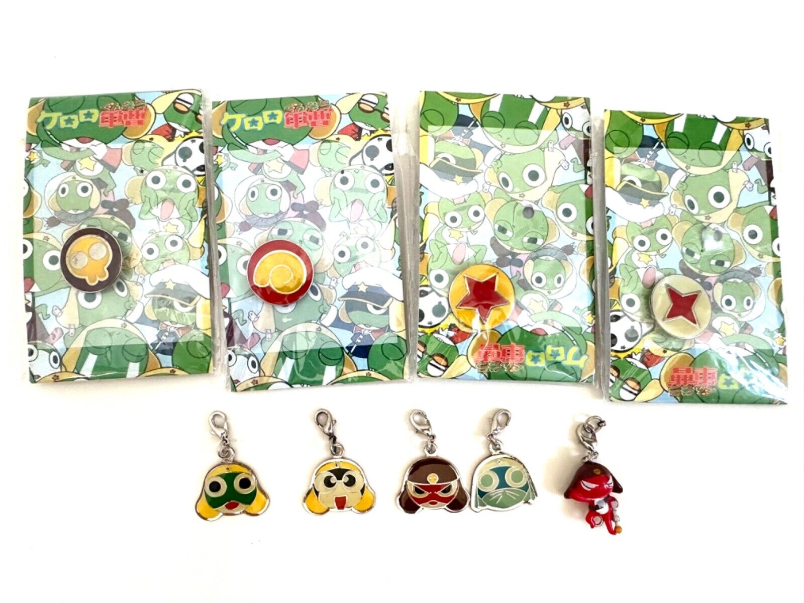 KERORO GUNSO JAPAN SERGEANT FROG FIGURE CHARACTER PINS CHARMS COLLECTION SET