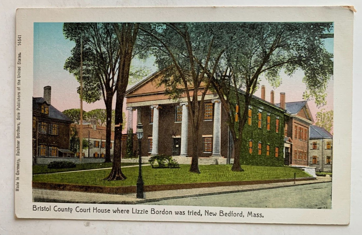 ca 1900s MA Postcard New Bedford MA Bristol County Court House Lizzie Borden