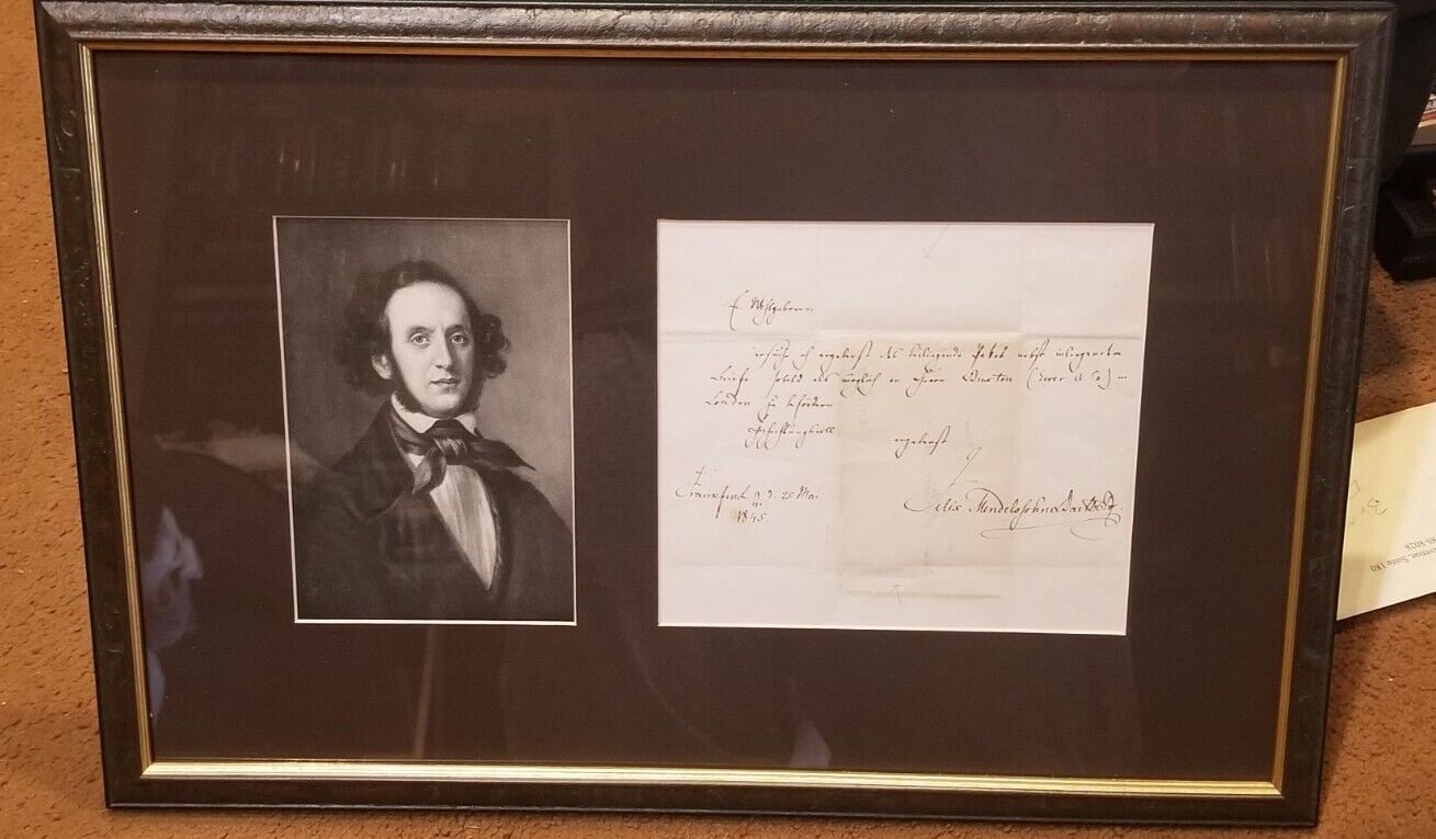 Felix Mendelssohn Bartholdy Signed Letter Composer PSA DNA Autograph ALS Rare