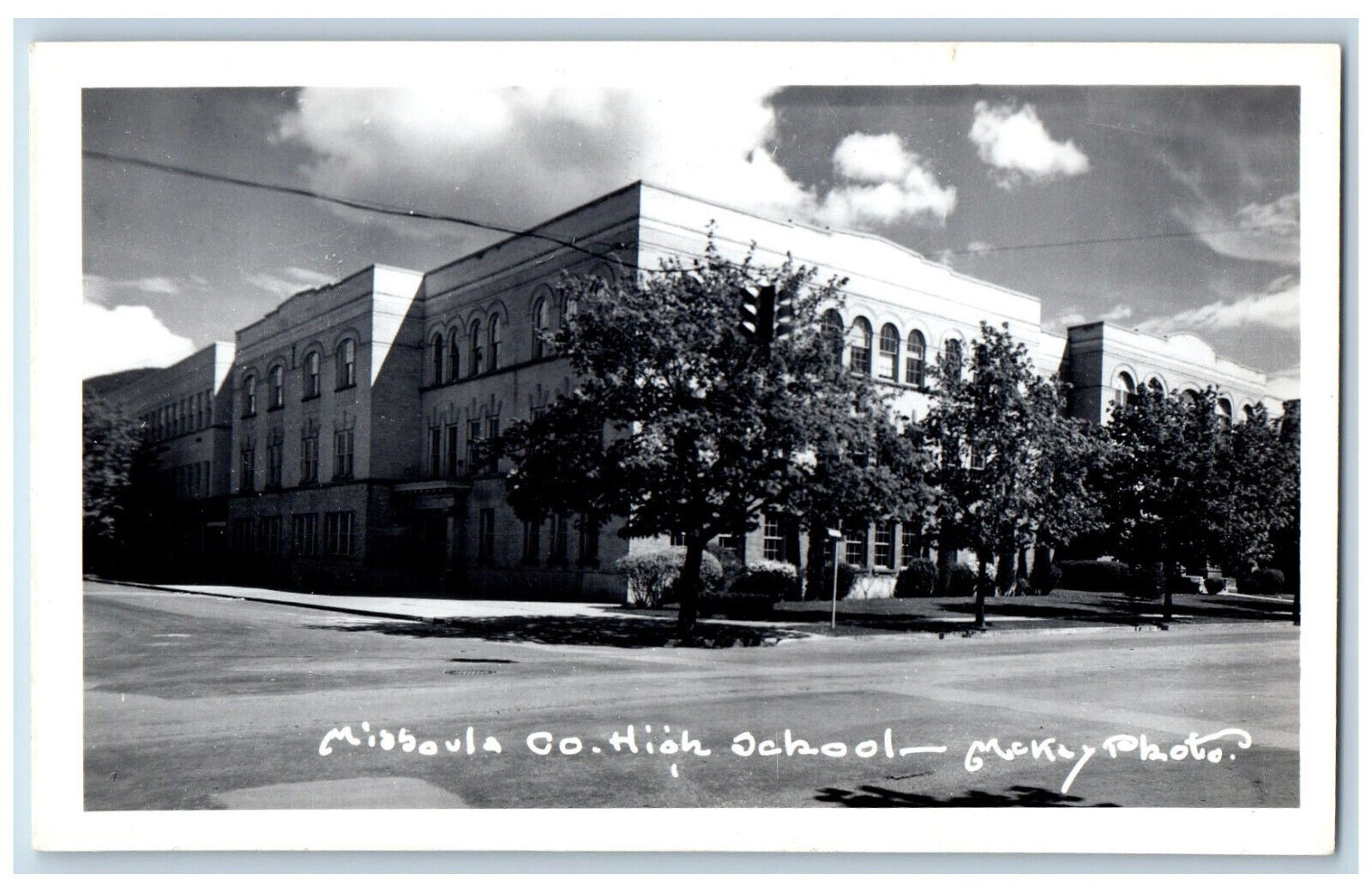 Missoula Montana MT Postcard High School Mckay Photo c1930's RPPC Photo