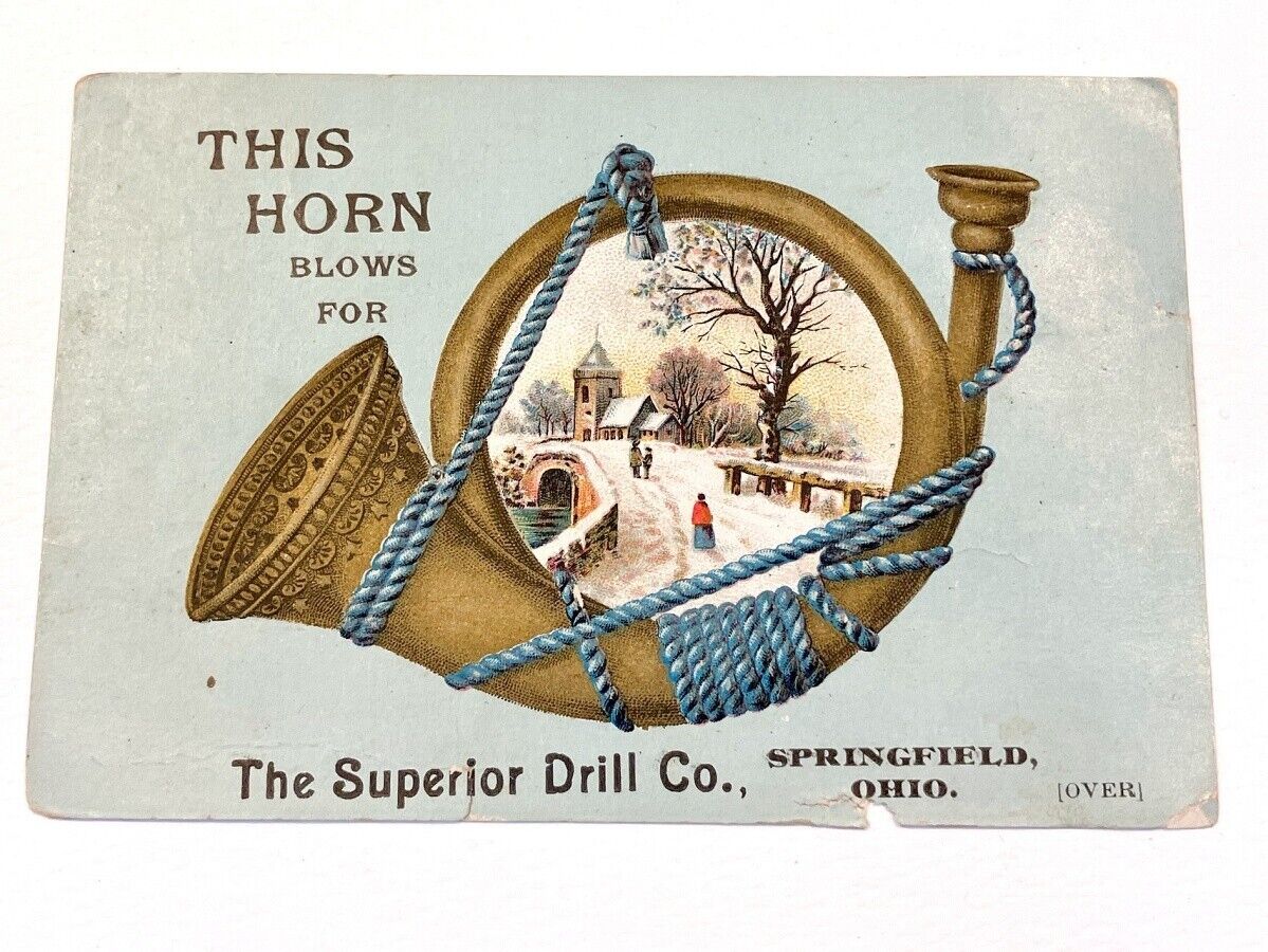 Victorian Trade Card 19th Ad Superior Grain Drill Farm Equipment SPRINGFIELD OH