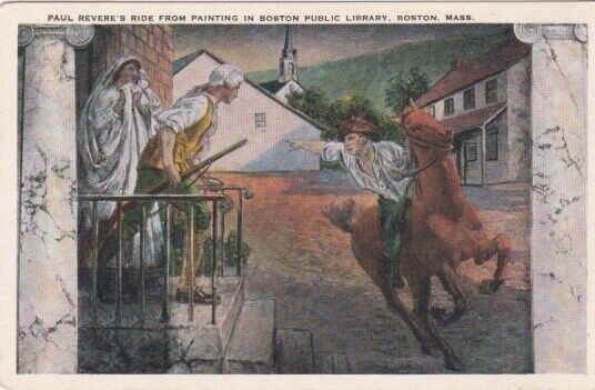 Paul Revere\'s Ride From Painting-Boston Public Library-BOSTON, Massachusetts