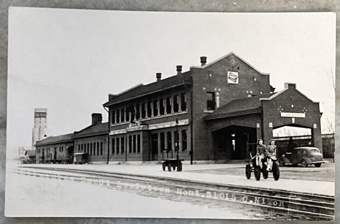 Milwaukee Depot Lewistown Montana Railroad 1947 RPPC Postcard Cecil Nixon 1142
