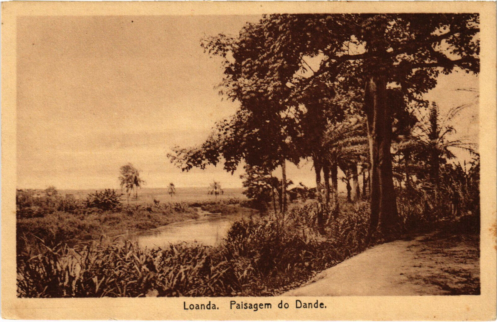 PC CPA ANGOLA / PORTUGAL, LOANDA, PAISAGEM DO DANDE, Vintage Postcard (b21633)