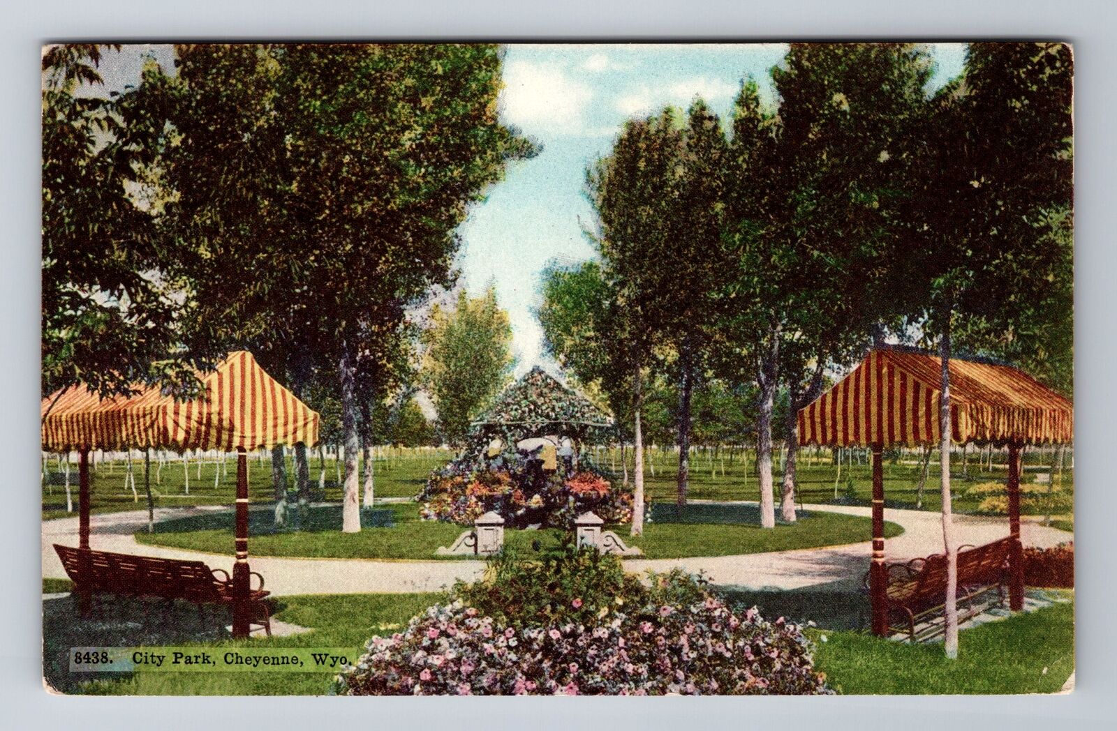 Cheyenne WY-Wyoming, City Park, Antique, Vintage Postcard