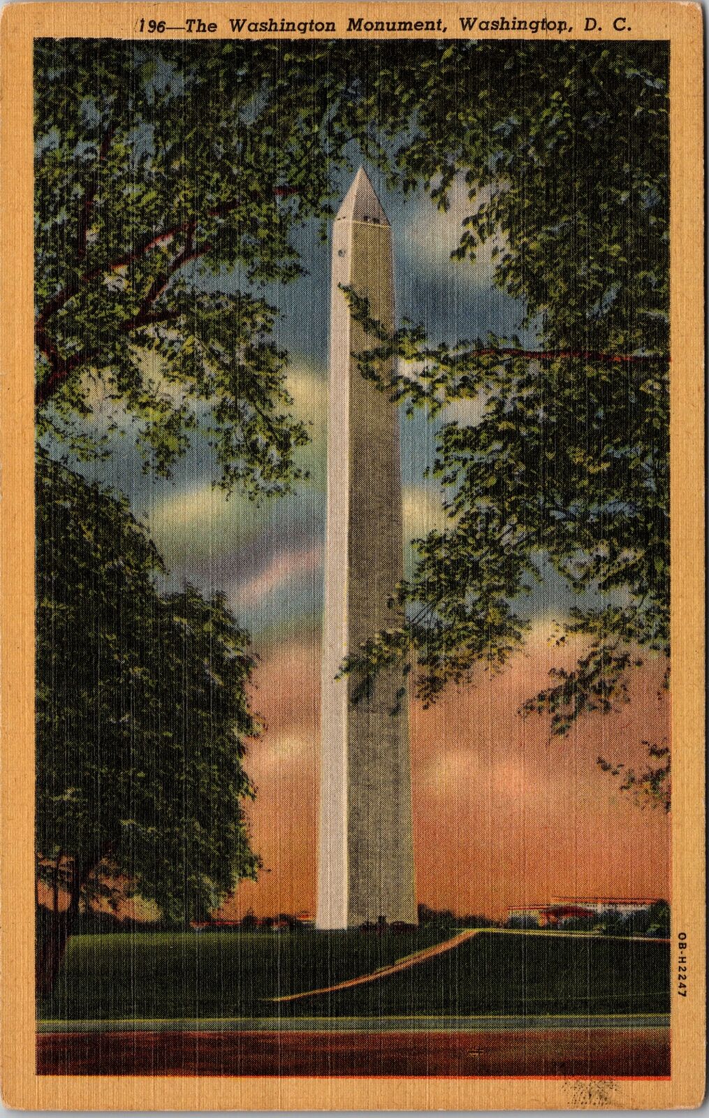 Washington DC-The Washington Monument, Outside, Vintage Postcard